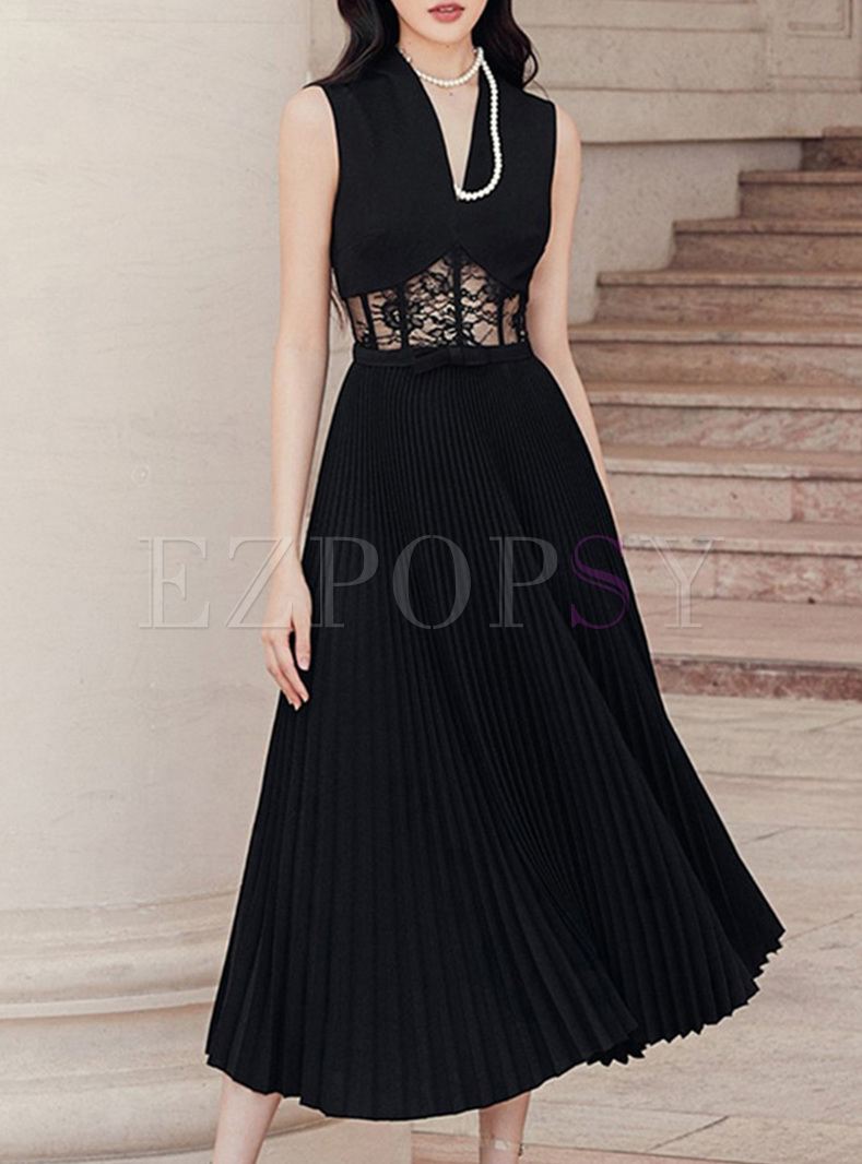 Sexy Lace Waist Hollow Out Dresses