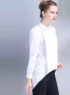 Tops | Blouses | Fresh White Long Sleeve Loose Blouse