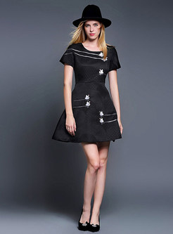 Short Sleeve Aline Fashion Dress