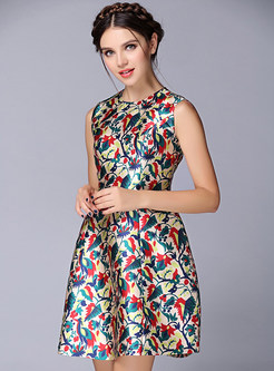 Dresses | Skater Dresses | Sleeveless Colorful Print Dress