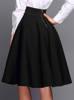 Autumn Black Tight Waist Skirt