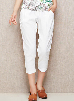 Pure Color Cropped Pant