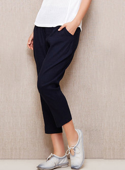 Pure Color Cropped Pant