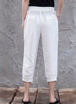 Oversize White Casual Pant