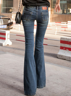 Elastic Flare Jeans