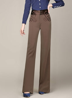 Loose Embroidery Flare Pants