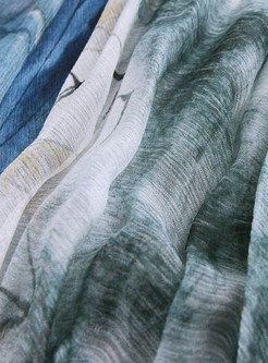 Asymmetric Print Patch Silk Dress