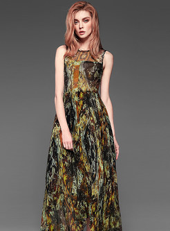 Bohemia Style Print Long Dress
