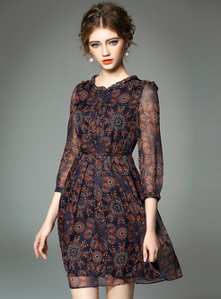 Dresses | Skater Dresses | Vintage Print A-Line Dress