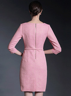 Elegant Jacquard Skinny Dress