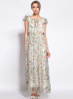 Dresses | Maxi Dresses | Long Floral Print Sik Dress