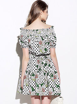Fashion Dot Print A-Line Dress