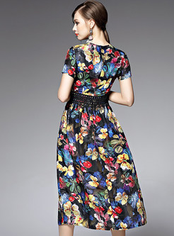 Dresses | Maxi Dresses | Silk Floral Print A-Line Maxi Dress
