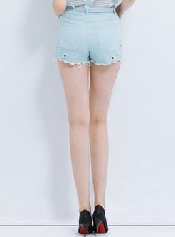 Casual Hollow Patch Short Pant