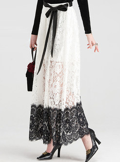 Embroidery Lace Patch Skirt