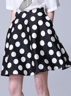 Wave Point Printing Patch Skirt