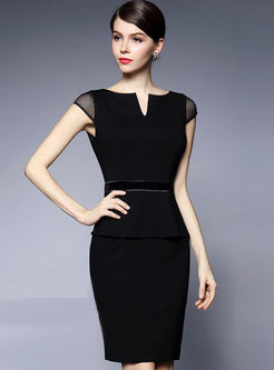 Dresses | Bodycon Dresses | Black Lace Patch Skinny Dress