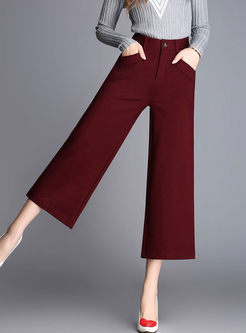 Pure Color Patch Palazzo Pant
