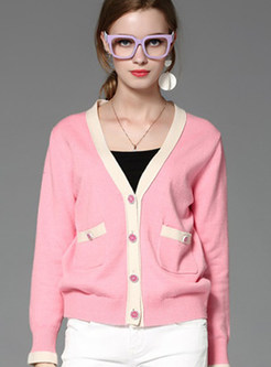 Fashion Slim Cotton V-Neck Zip-Up Coat