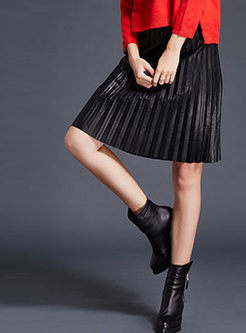 Fold Fashion Solid Color Skirt