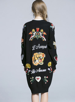 Embroidered Loose All-Match Fashion Coat