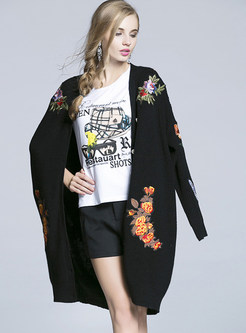 Embroidered Loose All-Match Fashion Coat
