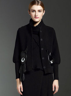 Plain Single Breasted Exquisite Band Collar Coat