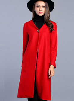 Chic Solid Color Long Sleeves Coat