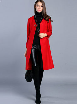 Chic Solid Color Long Sleeves Coat