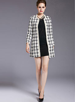 Trench Printed Pearls Patchwork Coat