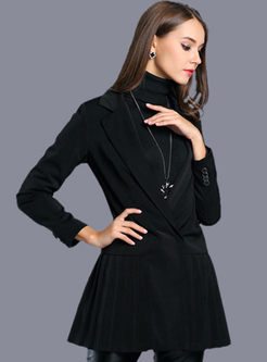 Solid Color Small Lapel Trench Coat
