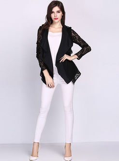 Solid Color Hollow Patchwork Charming Blazer