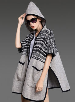 Fashionable Hooded Split Coat