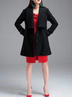 Fashionable Solid Color Lapel Coat