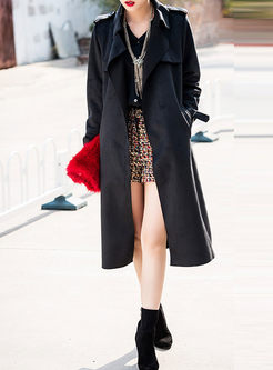 Solid Color Bowknot Exquisite Trench Coat