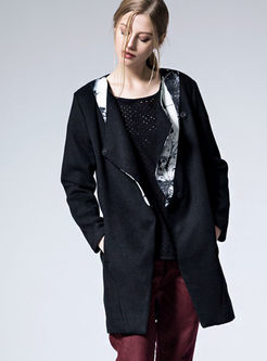 Fashionable Solid Color Casual Coat
