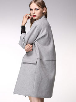 Fashionable Solid Color Casual Coat