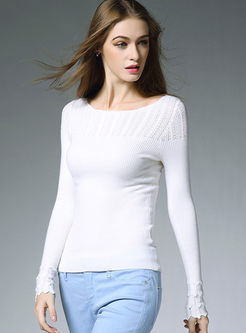 Exquisite Pure Color Fold Sweater