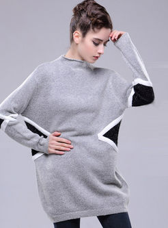 Brief Color-matched Slash Collar Sweater
