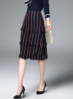 Fashion Sweet Slim Tassel Skirt