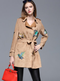 High-End Embroidered Trench Coat
