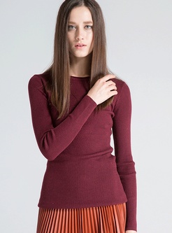 Brief Solid All-Match Knit Sweater