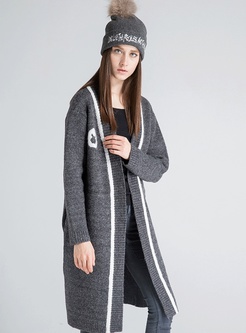 Cardigan Animal Brief Wool Coat