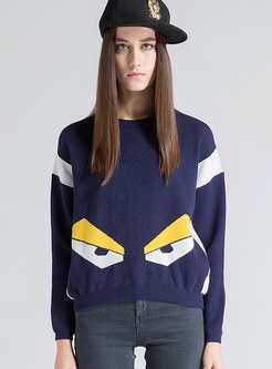 Animal Patchwork Causal Pullover Sweater