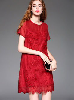 Dresses | Shift Dresses | Sexy Hollow Embroidered Shift Dress
