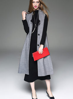 High-End Stand Collar Wool Trench Coat