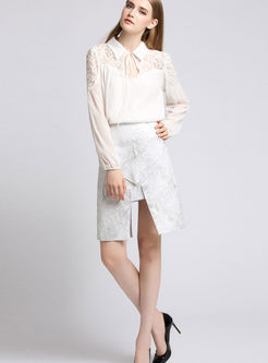 Personality Pure Color Asymmetrical Skirt