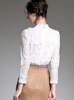 High-End Lace Long Sleeve Blouse