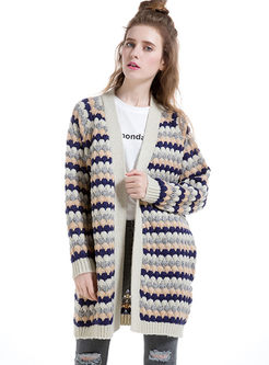 Ethan Color-Matched Stripe Pattern Loose Coat