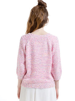 Sweet Pink Pullover Loose Sweater